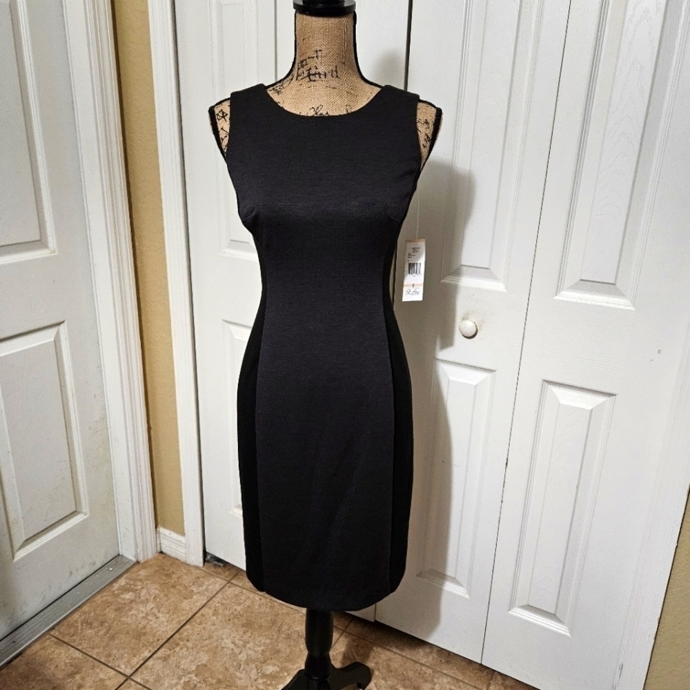 Nine West Charcoal/Black Sleeveless Dress Size 2